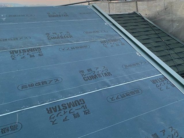 明石市でルーフィングの施工